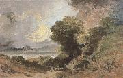 Joseph Mallord William Turner The tree at the edge of lake oil painting on canvas